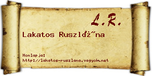 Lakatos Ruszlána névjegykártya